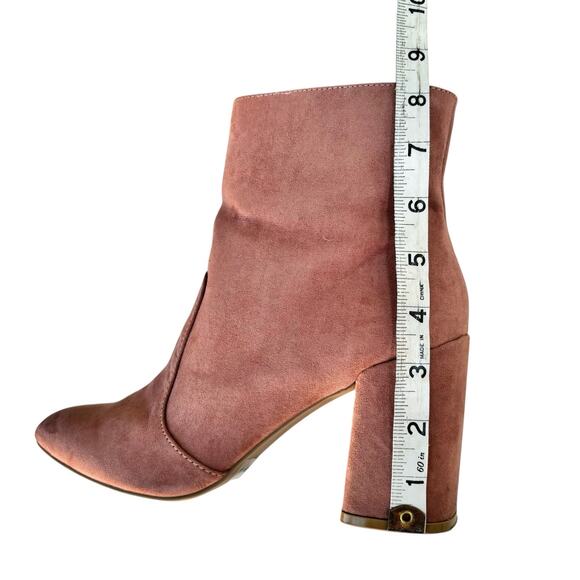 Charlotte Russe Mauve Suede Ankle Boots Size 8 Heeled Bootie - Picture 9 of 10